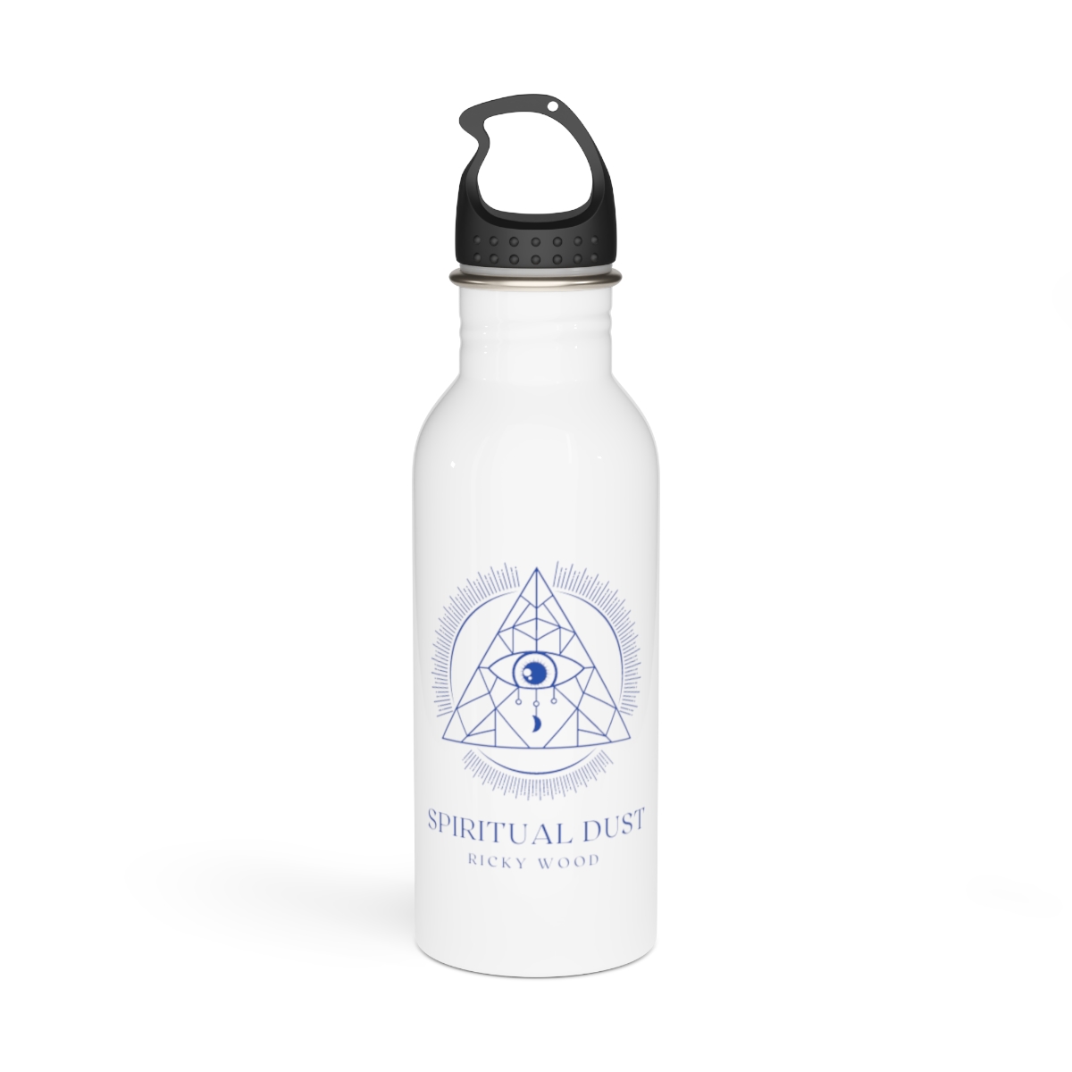 Stainless Steel Water Bottle blue logo
